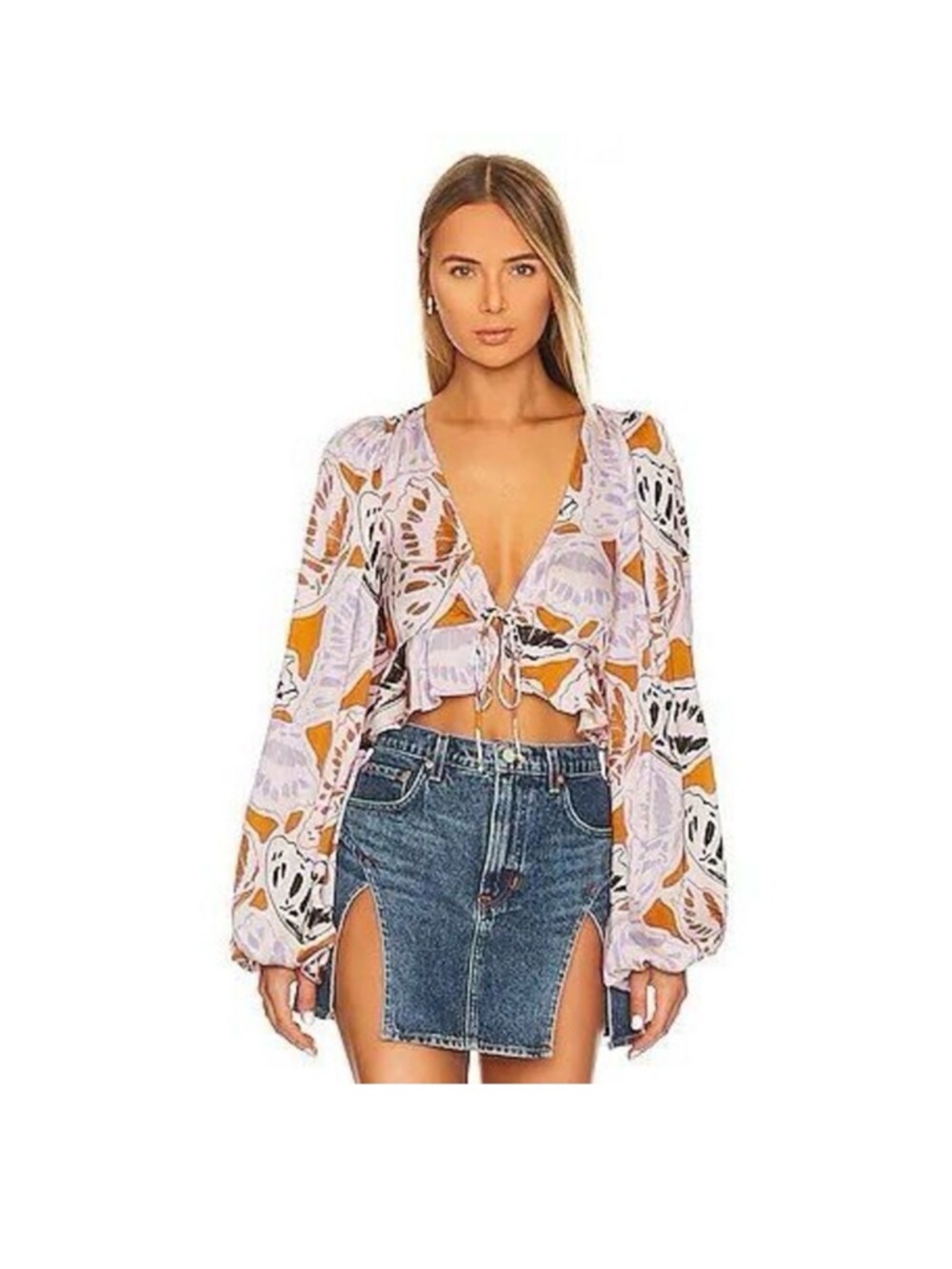 NWT For Love & Lemons Esmerelda Crop Top Size XS Revolve